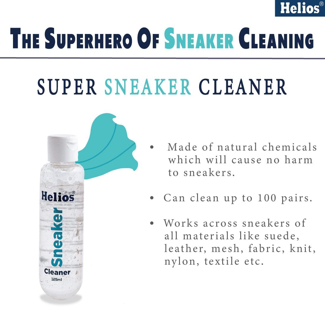 Helios Super Sneaker Cleaner Kit 125 Ml | Sneaker Cleaning Kit | Shoe Cleaner Kit | Used For Nubuck, Sport Shoes | All Shoe Cleaning Purpose With Shoe Cleaning Brush - image 4