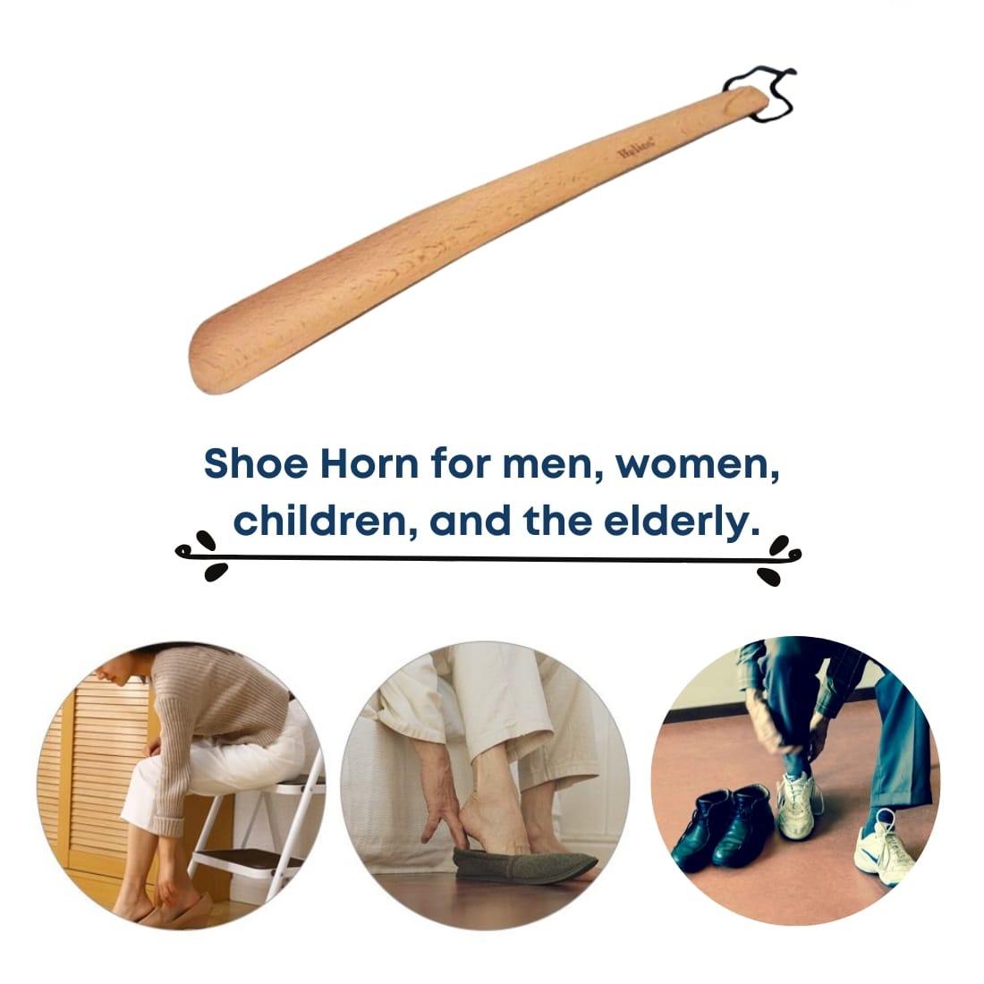 Helios 24" Unisex Wooden Shoe Horn - image 3