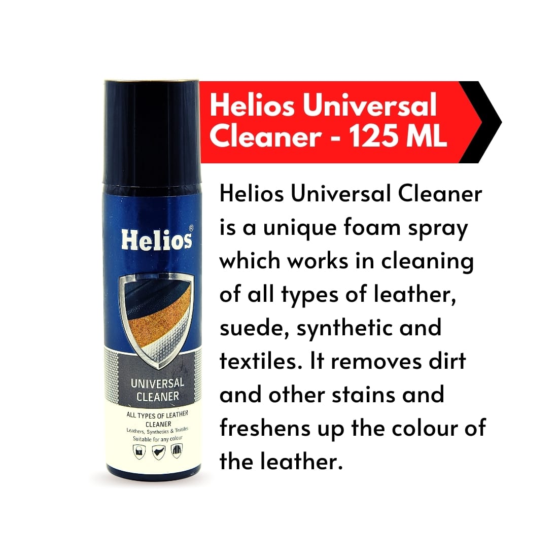 Helios Universal Cleaner For Leather, Suede, Synthetic & Textiles - 125 Ml - image 4