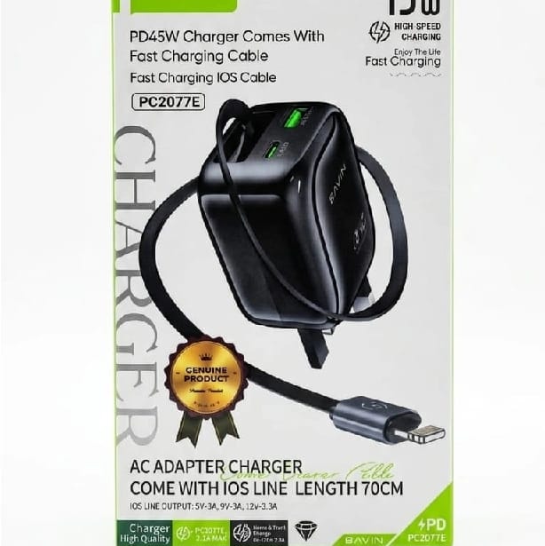Bavin PD45W Charging Cable Fast Charging IOS Cable PC2077E - image 2