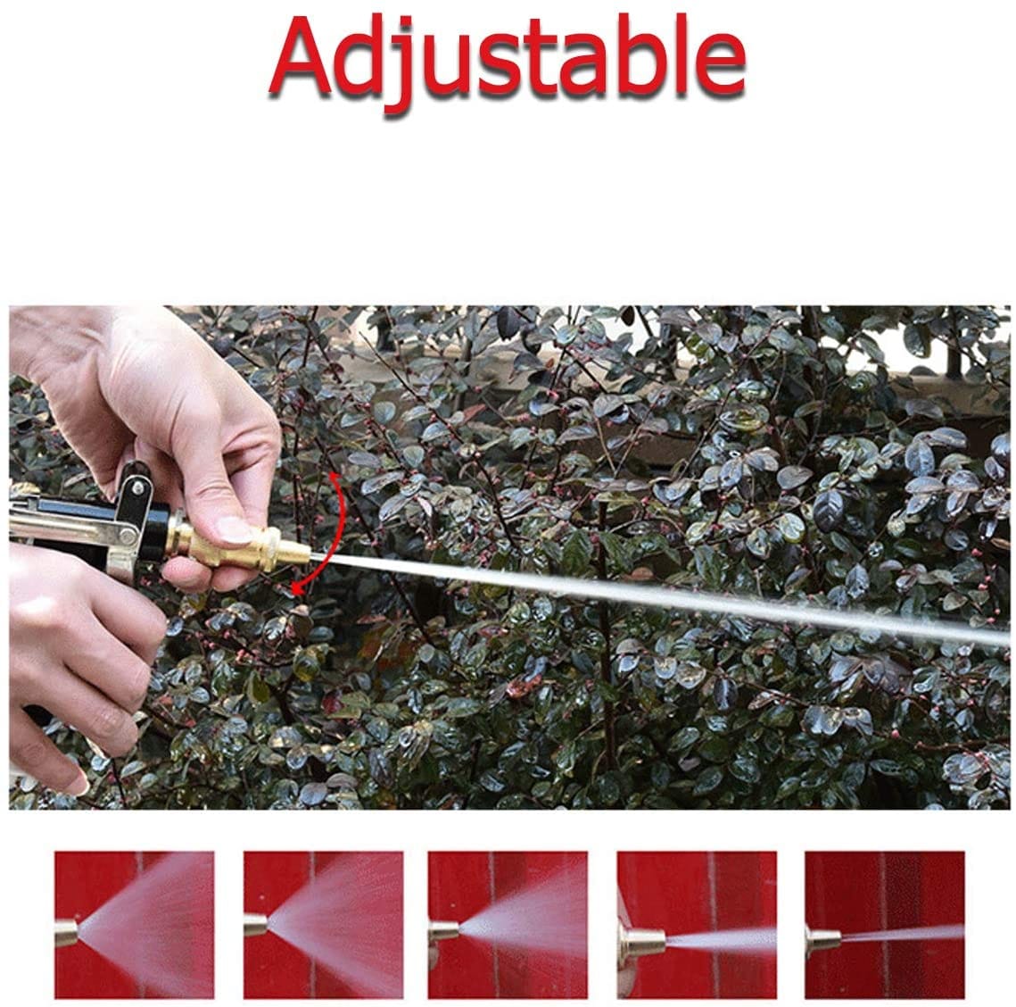 Metal Brass Water Nozzle Spray Gun for Garden Wash Car Bike with Spray Gun Hose to Watering Washing Cars, Plants Gardening Washer High Pressure Hi Clamp Motorbike - image 5