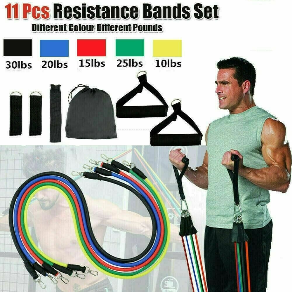 11 In 1 Power Resistance Band Home Gym Equipment/Exercise Bands -Total 130 LBS - image 2