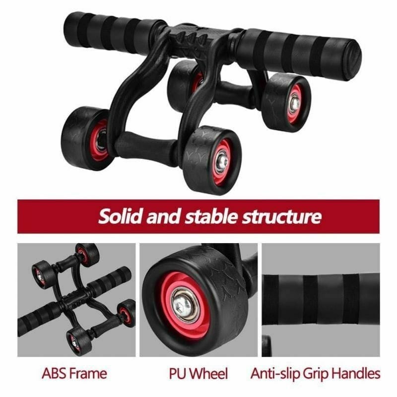 Actifit Upgraded 4-Wheel Ab Roller With Knee Mat, Abdominal Workout Fitness Exercise Equipment - image 3