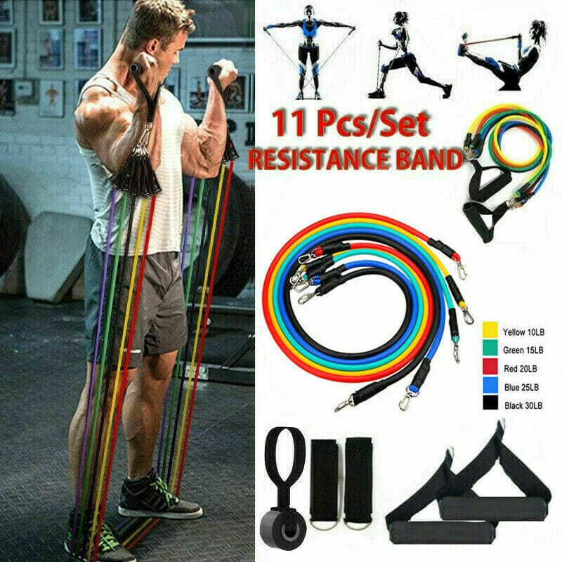 11 In 1 Power Resistance Band Home Gym Equipment/Exercise Bands -Total 130 LBS - image 3