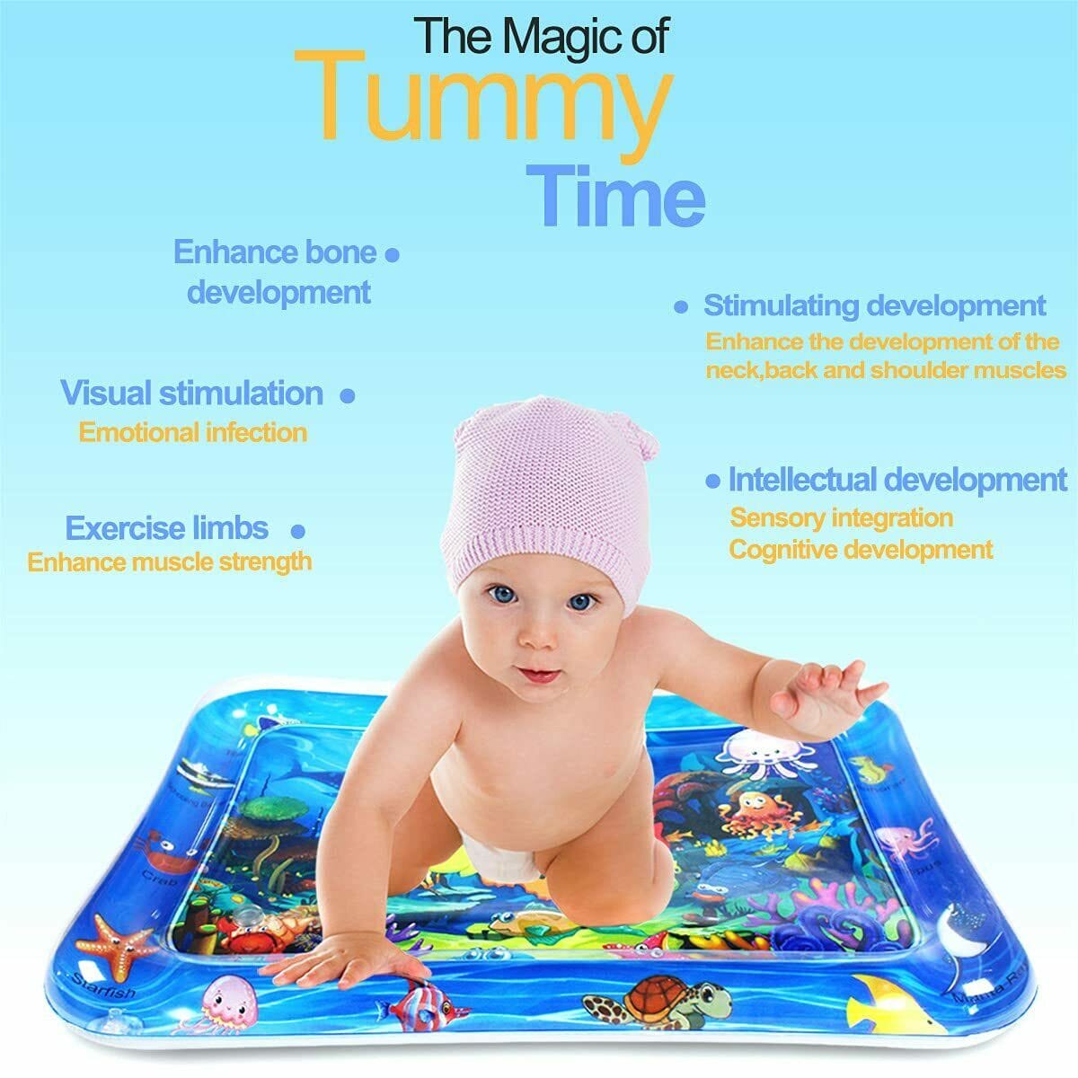 Baby Water Play Mat for Infants and Toddlers Baby Toys for 3 to 24 Months, Strengthen Your Baby's Muscles, Portable - image 3