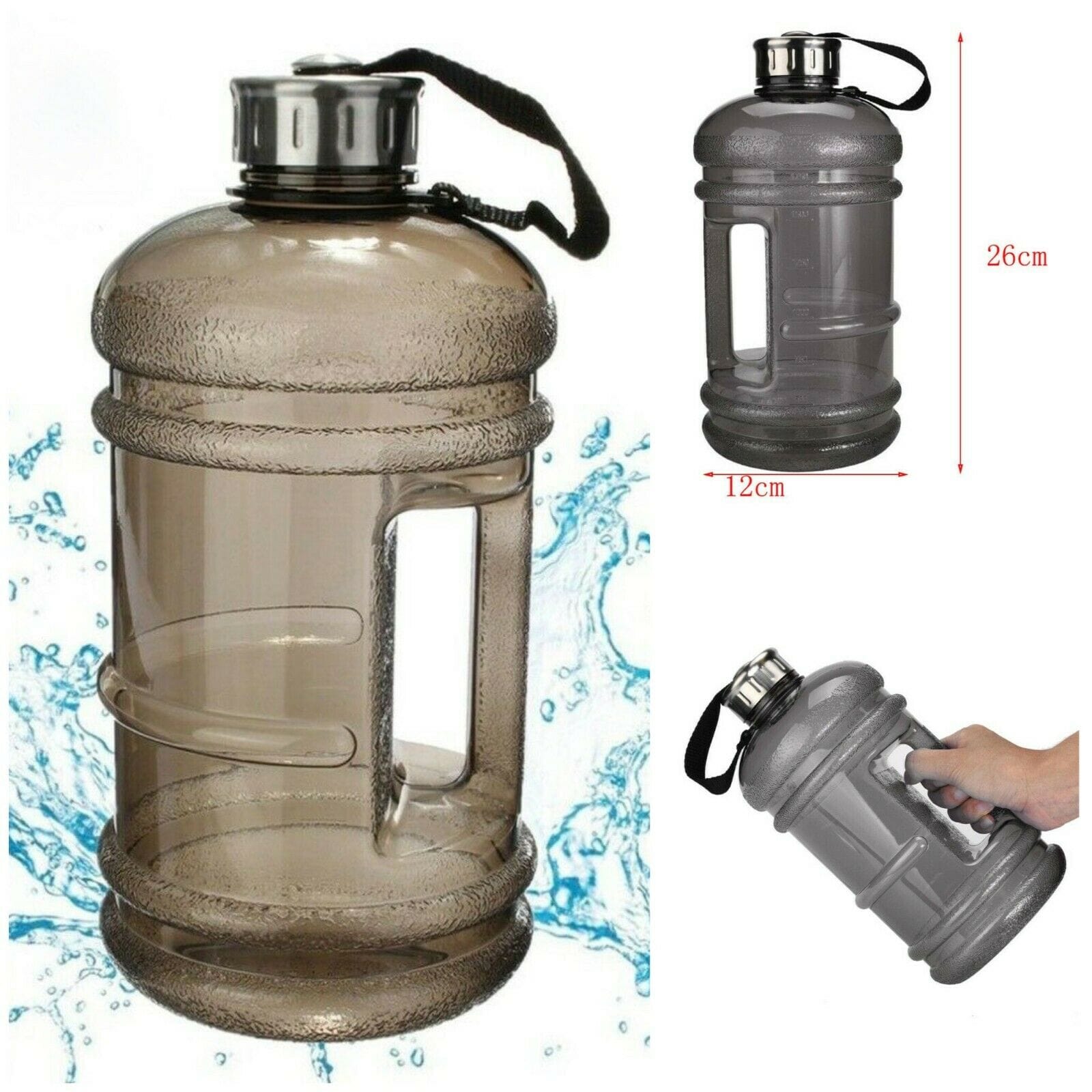 1.5 Litre Water Bottle - Now With Easy Drink Cap - Durable & Extra Strong - Bpa Free - Ideal For: Gym, Dieting, Bodybuilding, Outdoor Sports, Hiking & Office - image 2