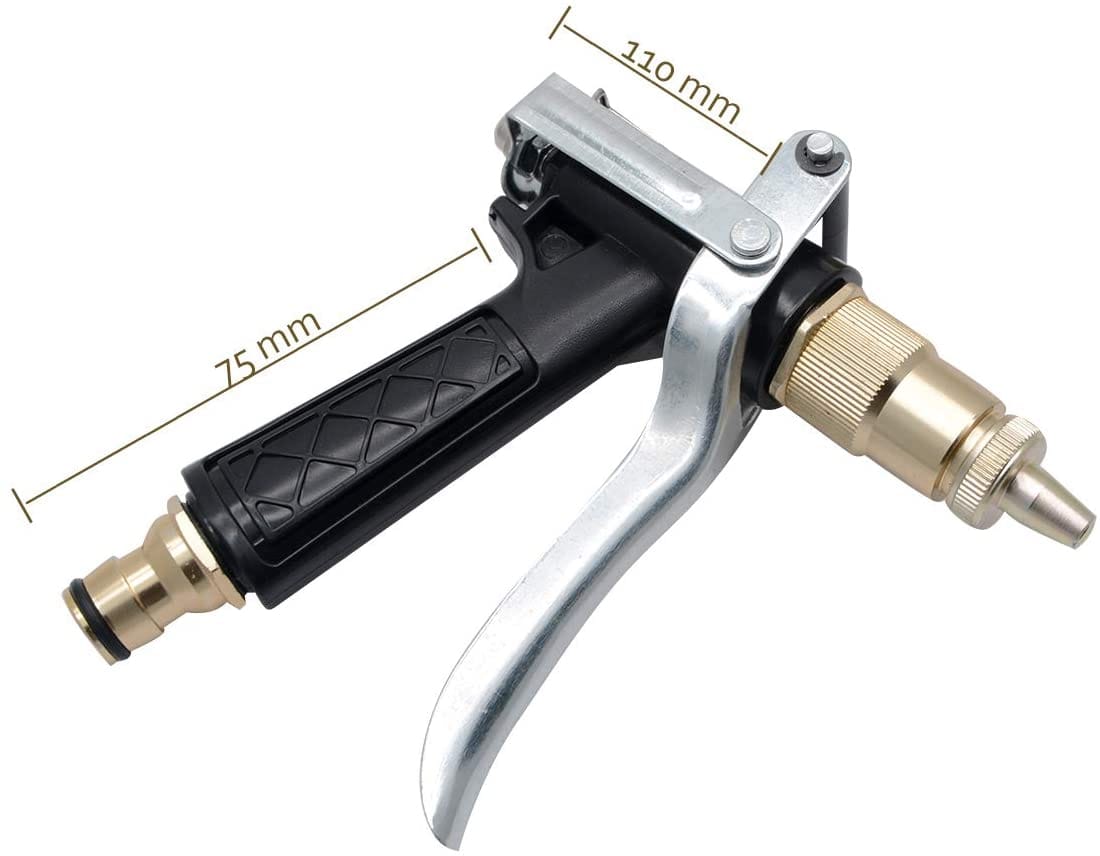 Metal Brass Water Nozzle Spray Gun for Garden Wash Car Bike with Spray Gun Hose to Watering Washing Cars, Plants Gardening Washer High Pressure Hi Clamp Motorbike - image 2