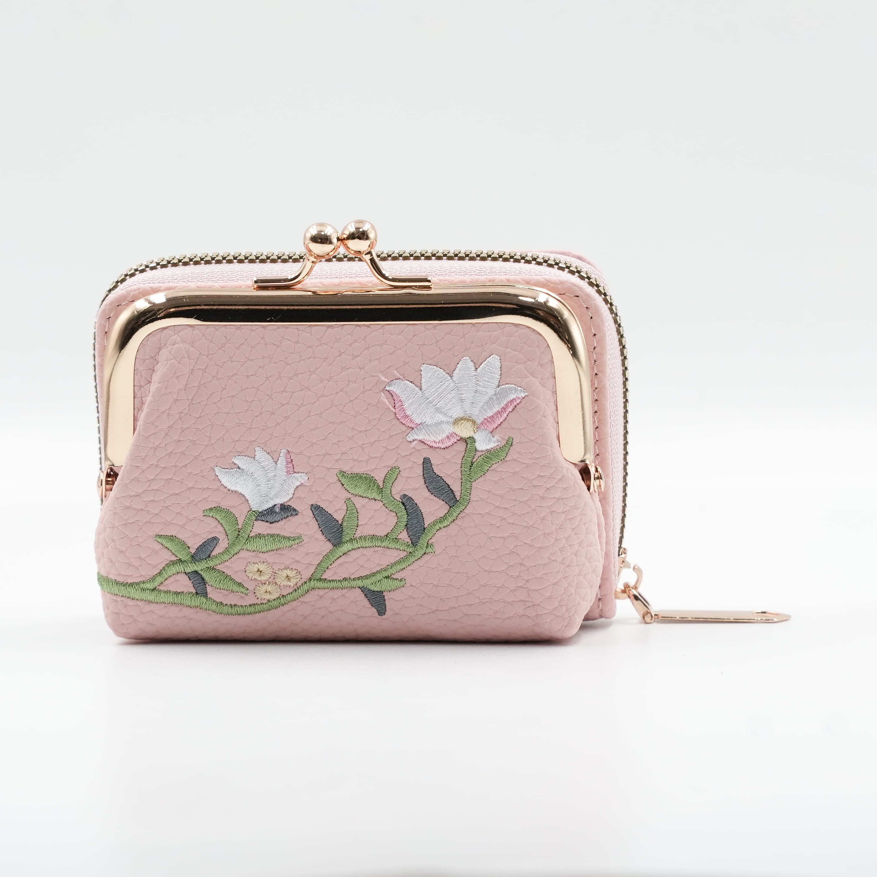 Women'S Embroidered Floral Accordion Wallet With Kiss Lock Coin Purse - image 3