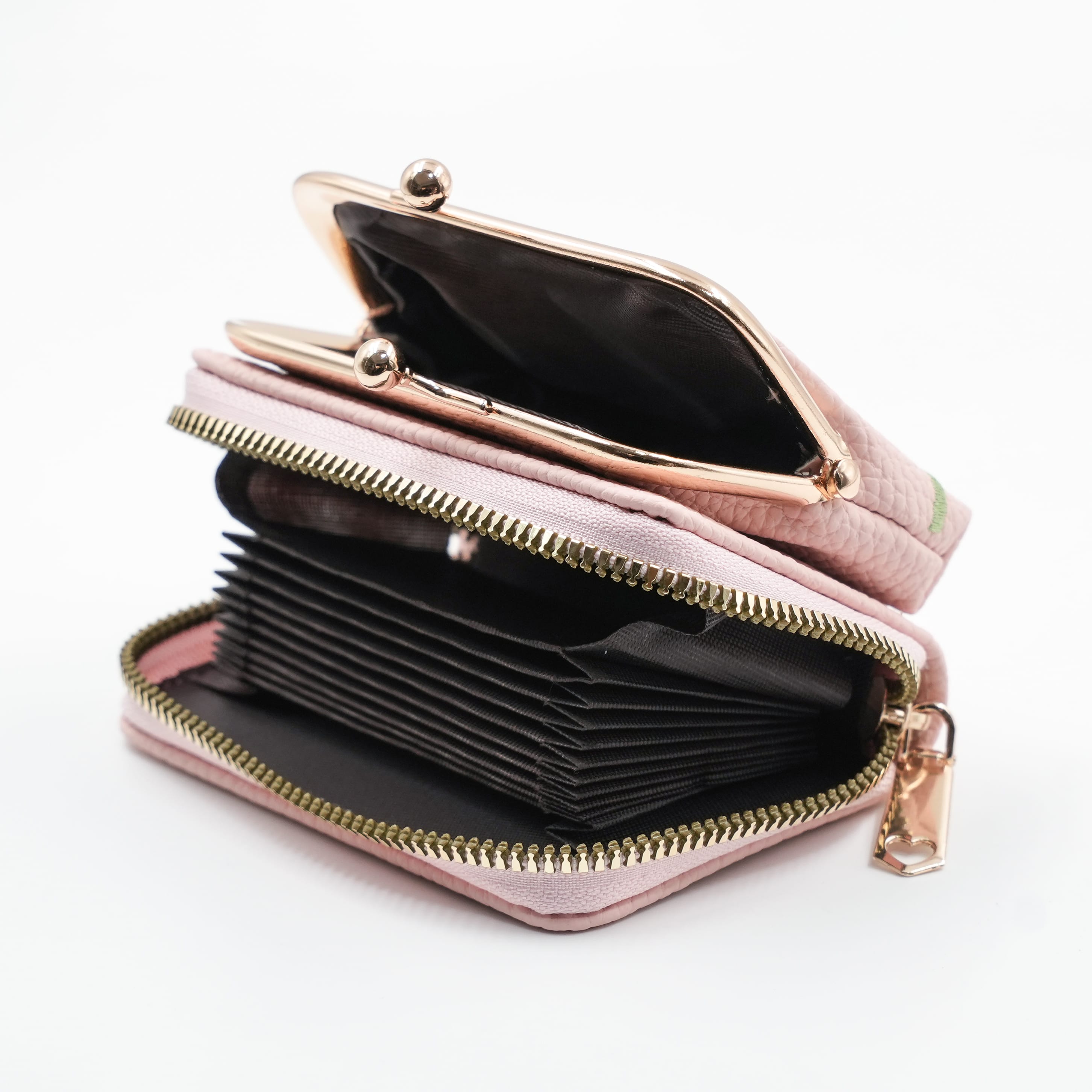 Women'S Embroidered Floral Accordion Wallet With Kiss Lock Coin Purse - image 2