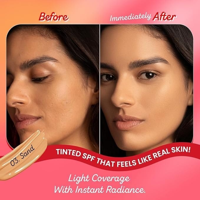 Dot & Key Strawberry Dew Radiant Tinted Sunscreen SPF 50+ PA++++ (Shades 03 Sand) – Broad Spectrum UV Protection | 50ml - image 6