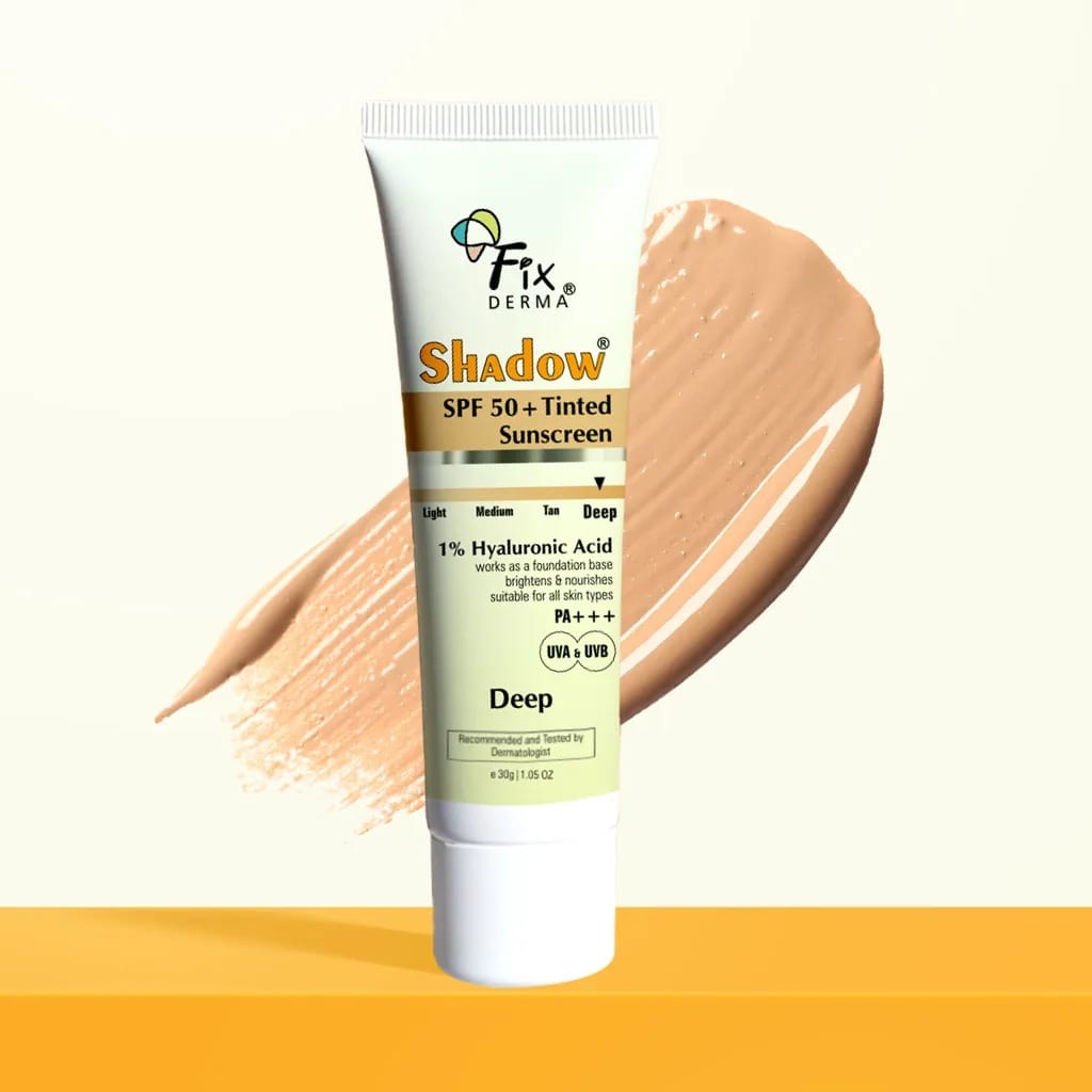 Shadow Tinted Sunscreen SPF 50 PA+++ with 1% Hyaluronic Acid & Vitamin E | Brightens & Nourishes the Skin | UVA & UVB Protection | Lightweight | No White Cast | For All Skin Types - image 1