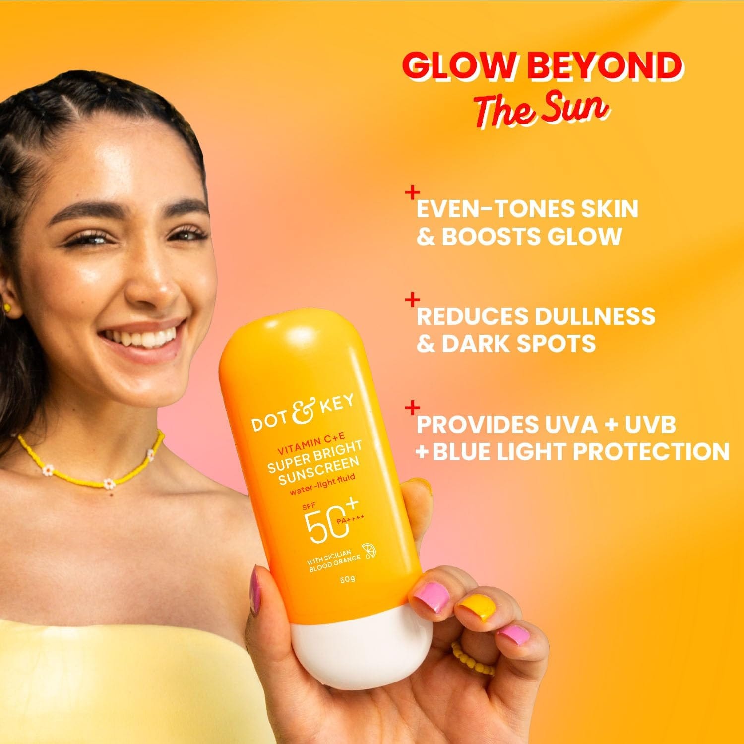 Dot & Key Vitamin C + E Super Bright Sunscreen Spf 50 In-Vivo Tested | Water-Light,UVA/UVB & Blue Light Protection|For Even Toned & Glowing Skin|With Liquid Spf 50+++| No White Cast | For All Skin Types| - image 3