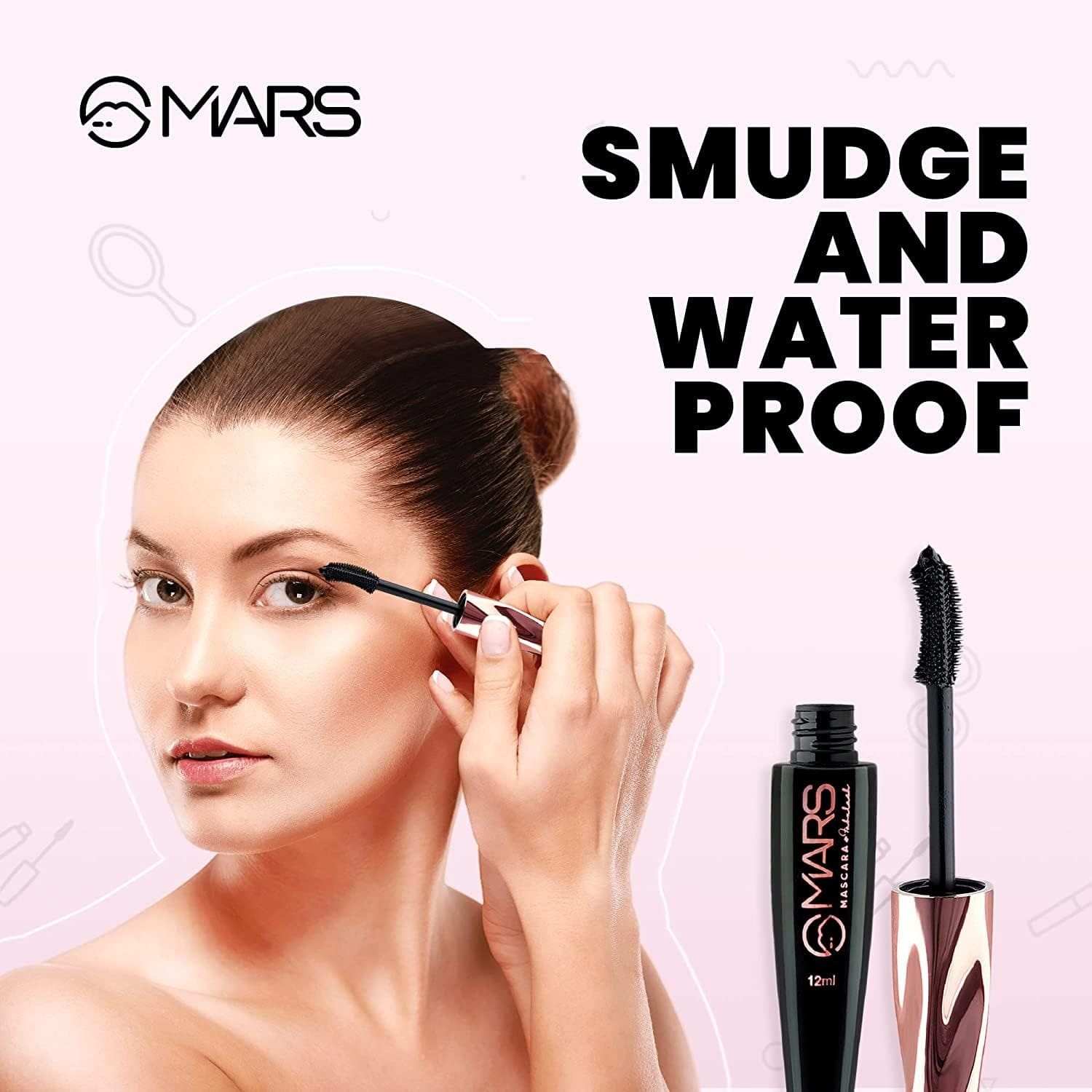 MARS Fabulash Volumising Mascara | Up to 18 Hours Stay | Waterproof with Intense Jet Black Color (12ml) (Black) - image 2