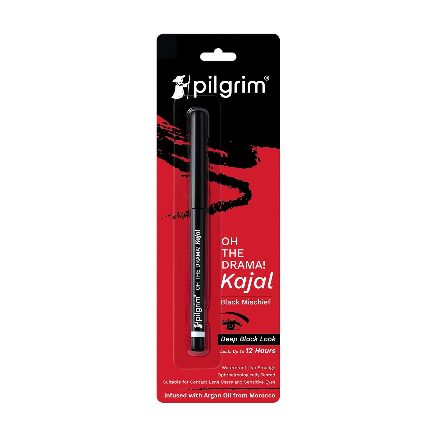 Pilgrim Black Mischief Kajal Smudge & Waterproof Single Stroke Matte Finish Pencil Lasts Up To 12Hrs - image 1