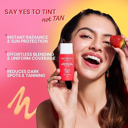 Dot & Key Strawberry Dew Radiant Tinted Sunscreen SPF 50+ PA++++ – 01. Porcelain - Broad Spectrum UV Protection | 50ml - image 4
