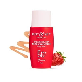 Dot & Key Strawberry Dew Radiant Tinted Sunscreen SPF 50+ PA++++ (Shades 03 Sand) – Broad Spectrum UV Protection | 50ml - image 1
