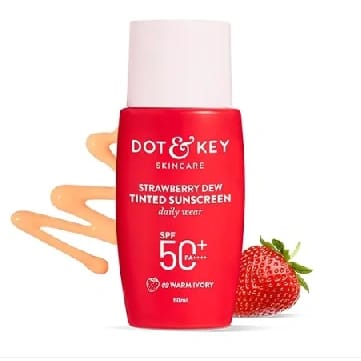 Dot & Key Strawberry Dew Radiant Tinted Sunscreen SPF 50+ PA++++ - 02. Worm Ivory – Broad Spectrum UV Protection | 50ml - image 1