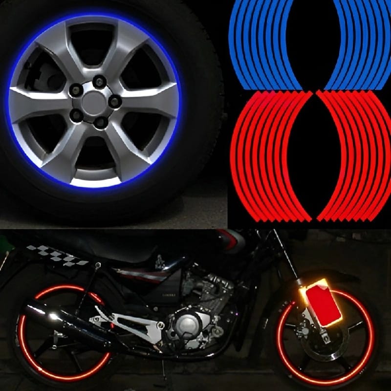 Reflective Wheel Stickers For Cars And Bikes (Blue) - image 1