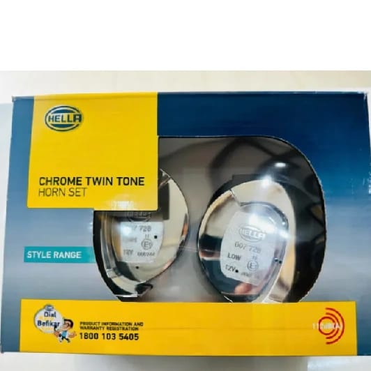 Original Hella Special Edition Chrome Twin Tone 2 Set 12V Style Range Car Vehicle Horn Set - image 3