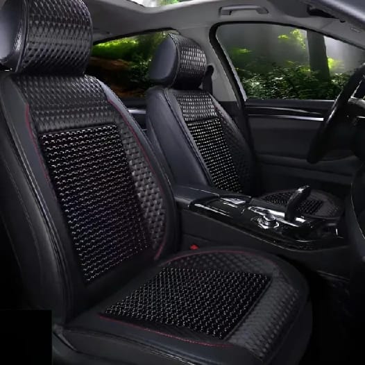 Luxury Black Color Car Seat Cushion With Beads (2 Pcs, Universal For All Car) - image 1