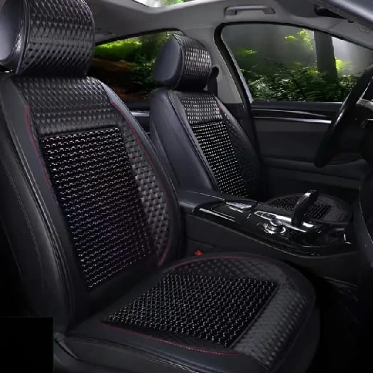 Luxury Black Color Car Seat Cushion With Beads (2 Pcs, Universal For All Car) - image 2