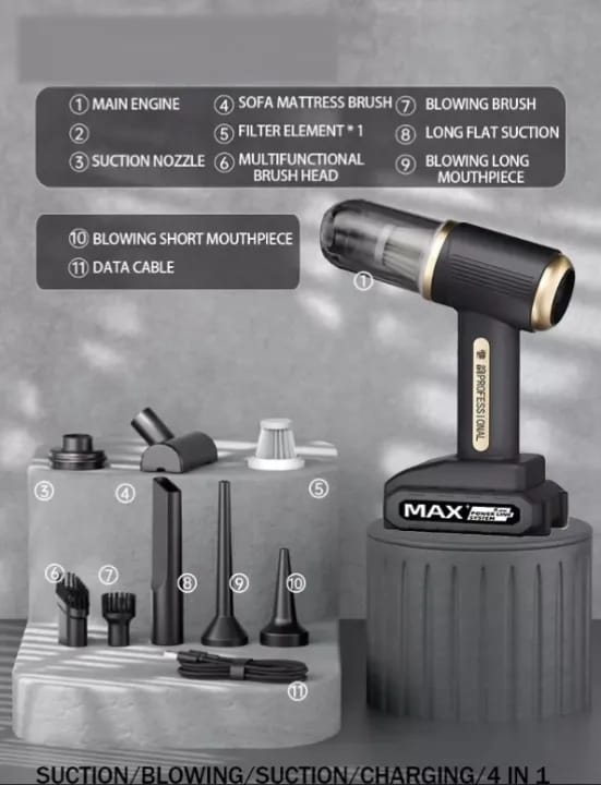 Car Powerful Vacuum Cleaner With Strong Suction Power And Blower 2 In 1 - image 2