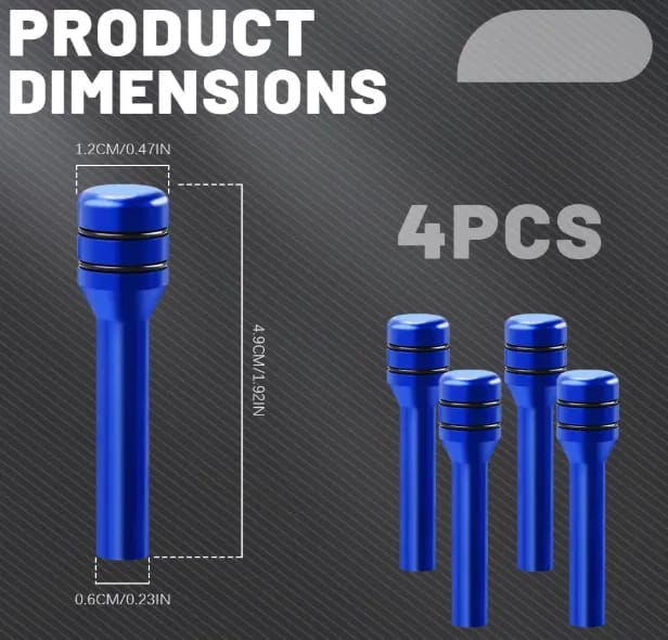 Car Door Lock Pin Knob Cover 4pcs (Blue Color) - image 2
