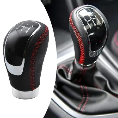 Gear Knob Leather & Chrome - image 2