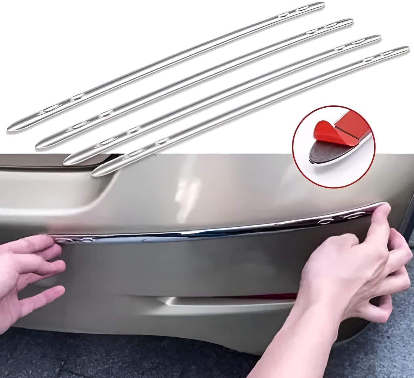 3R Premium Durable Bumper Protector - Full Chrome Set Of 4 Pcs - image 3