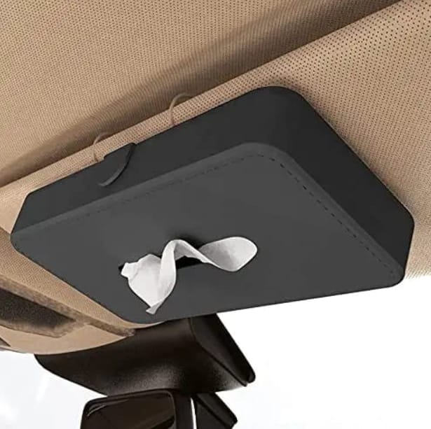 GFX Car Tissue Box Holder Universal Fit On Car Sun Shade (Black) - image 2