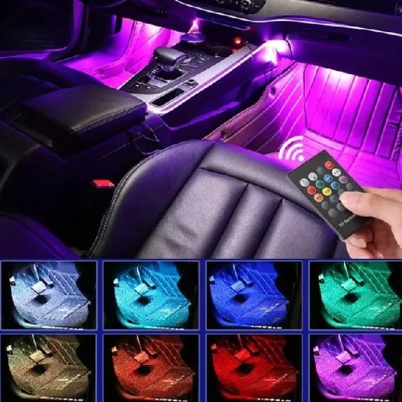 Car Atmosphere Light With Remote Car Interior Ambient Lights Mood Lights RGB - image 1