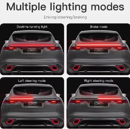 Universal LED Spoiler Light For Car Carbon Fiber With Car Stop Signal , Side Light Signal , DRL 12v - 120cm - image 4