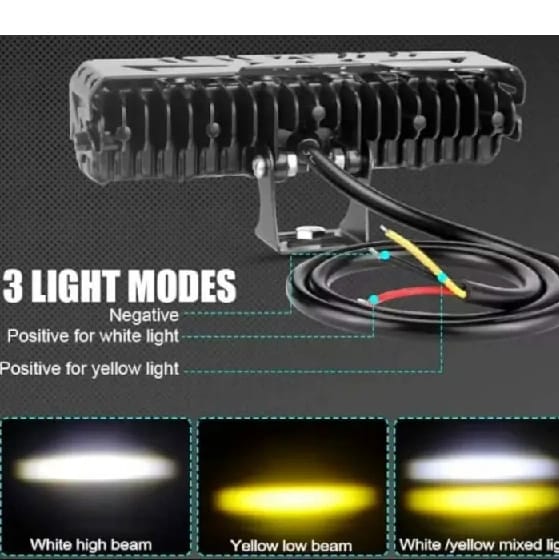 5 Projector Lens Led Auxiliary Fog Light With 3 Color Mode (White / Yellow / Flasher) - image 2