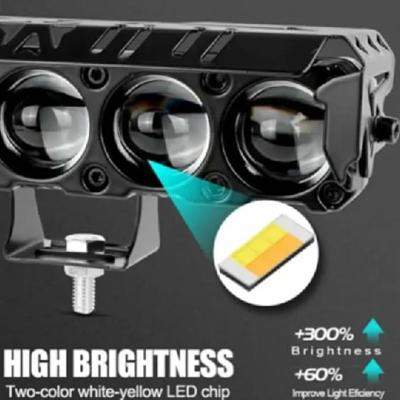 5 Projector Lens Led Auxiliary Fog Light With 3 Color Mode (White / Yellow / Flasher) - image 3