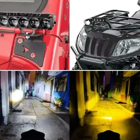 5 Projector Lens Led Auxiliary Fog Light With 3 Color Mode (White / Yellow / Flasher) - image 4