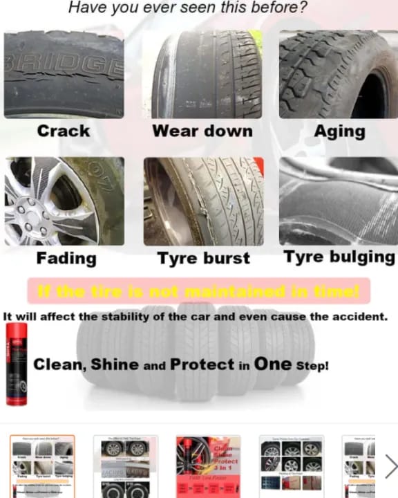 Car Tire Foam Polish Spray 668ML – No-Wipe Tire Cleaner & Shine | Long-Lasting Gloss Protection - Biaobang - image 3
