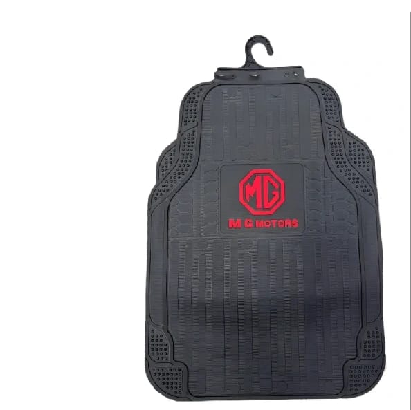 MG 5 Pieces Universal Rubber Car Floor Mat Set Black Red - image 2