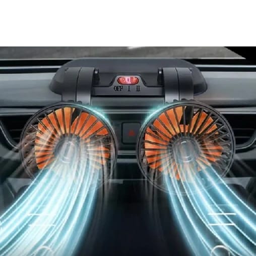 Dual Head Car Fan 12V – 360° Rotatable, 2-Speed Adjustable Cooling Fan For Car, SUV, Truck – Powerful Adjustable Fan - image 3