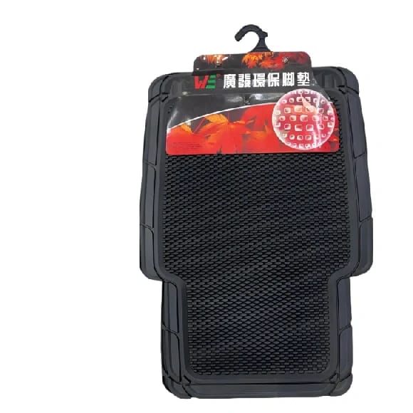 Universal Soft Rubber Car Floor Mat Set 5 Pieces - Black - image 1