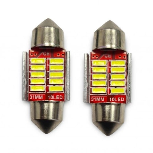 LED Car Cabin Room Light Bulb White (2pc)