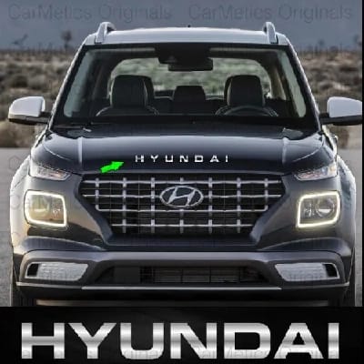 Hyundai Car 3D Bonnet Letters Black Set Of 4 Durable Auto Vehicle Letters For Grille Trunk And Boot - image 2