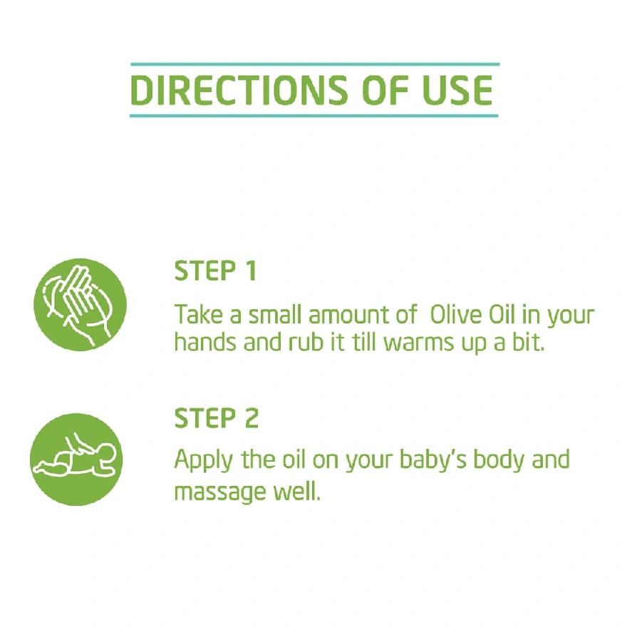 Fabie Baby Imported Olive Oil For Baby Massage, Premium 100% For Stronge Bones With Omega 3, Vitamin E, D And K, Extra Virgin Oil, Suitable For All Skin Types (200ml) - image 2