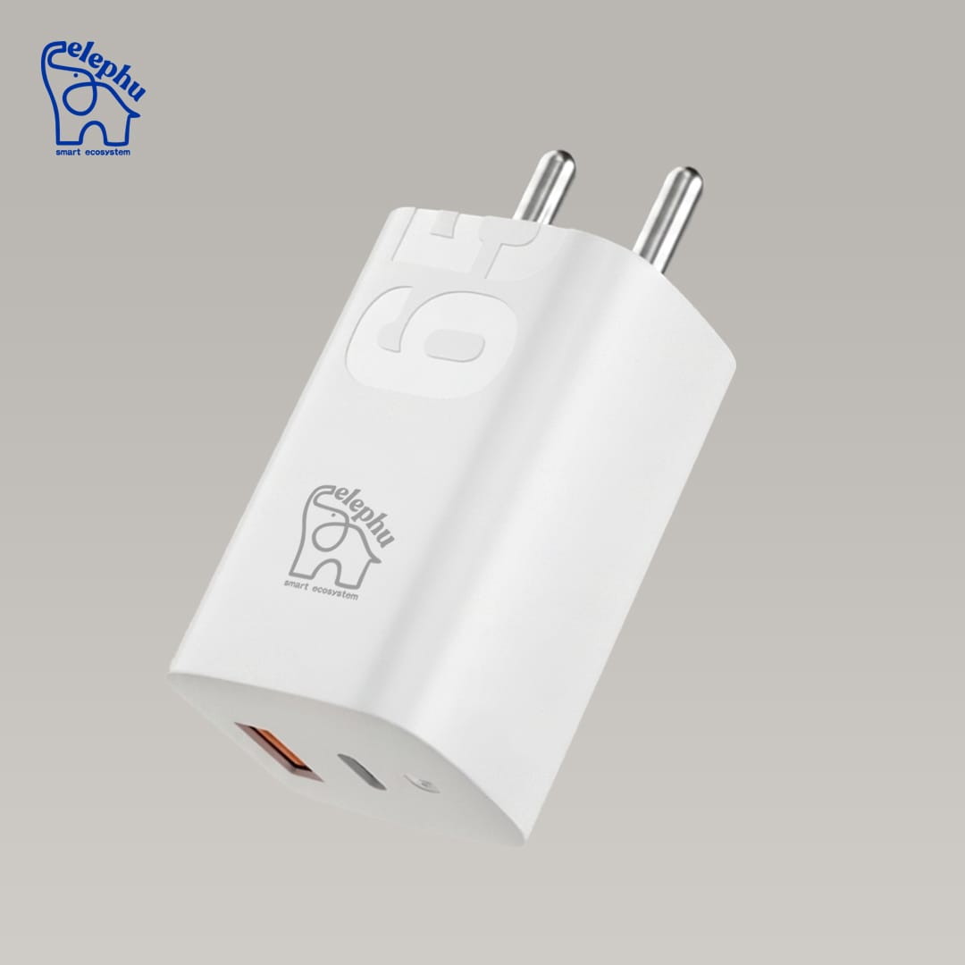 Elephu Ep 65U | Super Fast Charger Dual Port | 65 Watt Super Charger | Type C USB Type C To C Cable Included Rapid Charging Adapter Multi Device Support |1 Year Repalcement Warranty - image 4