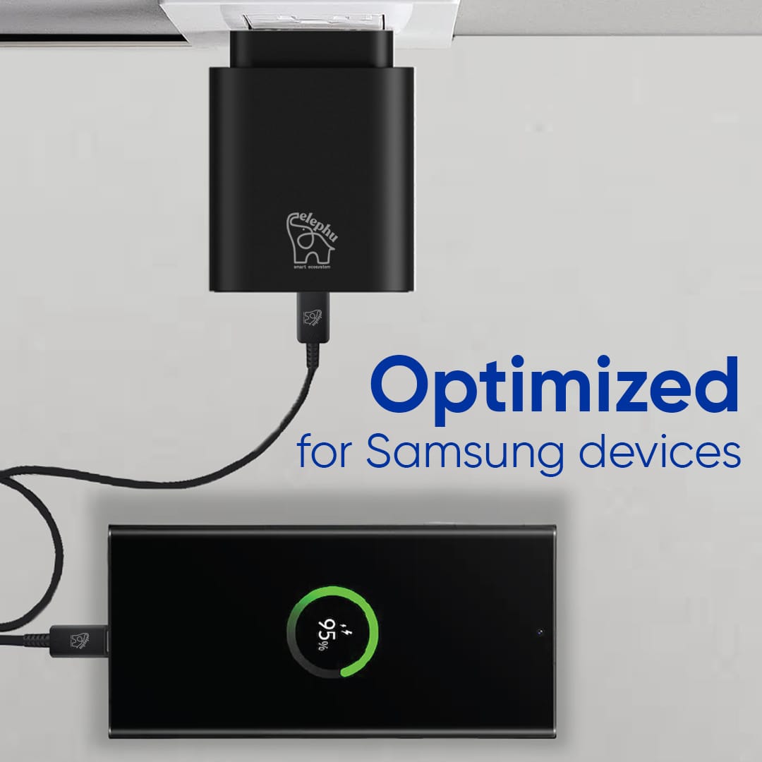 Elephu EP-25S | Charger+Cable | 25 Watt Super Fast Charger| Supports Latest Devices | With Fast Charging C To C Data Cable | 1 Year Replacement | Designed For Samsung Users | Supports Flagship Models | - image 3