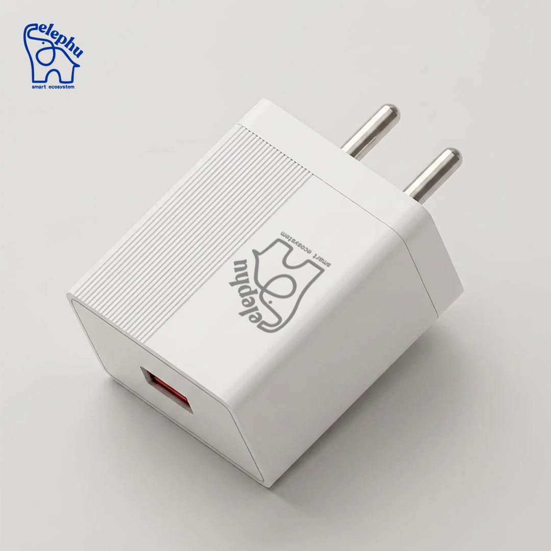 Elephu Ep-25A Charging Adapter | 25 Watt Fast Charging | USB To Type C Data Cable Included | Universal Compatibility | Maximum Protocol Support | VOOC | | WARP | DASH | 1 Year Warranty | - image 1