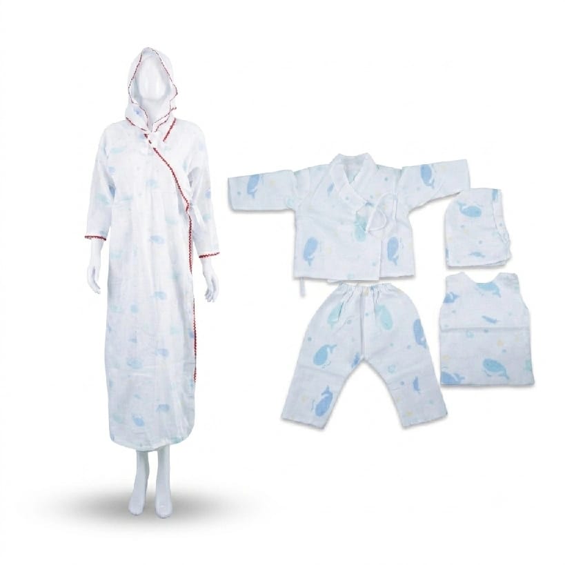 Chhunumunukids Matching Muslin Maternity Gown And Baby Bhoto Set - image 1