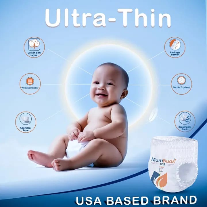 MumBuds USA Ultrathin Baby Diapers Small (4–8kg) - Pack Of 42 - image 2