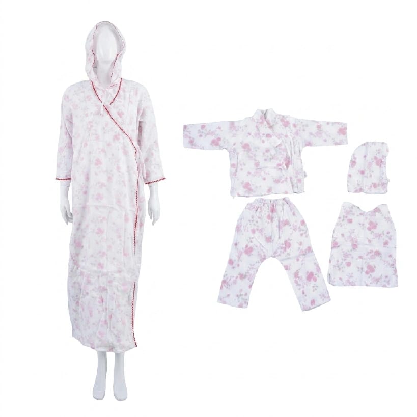 Chhunumunukids Matching Muslin Maternity Gown And Baby Bhoto Set - image 1