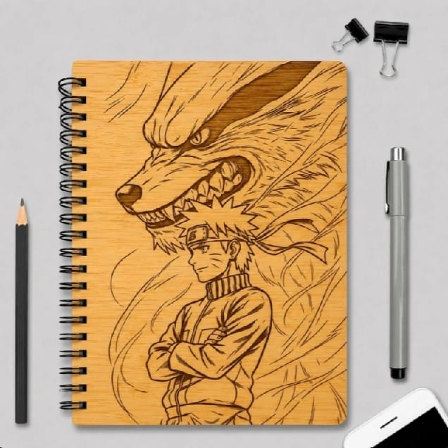 Naruto Wooden A5 Notebook | Anime - image 1