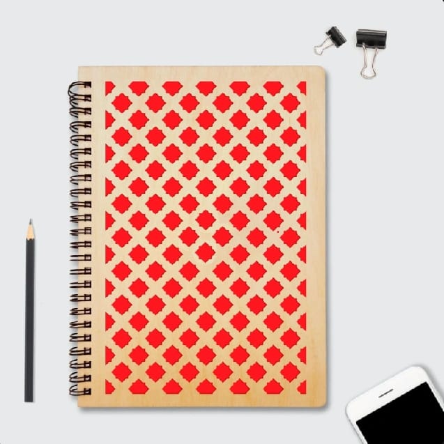 Nepali Jali Cutout Wooden A5 Notebook - image 1